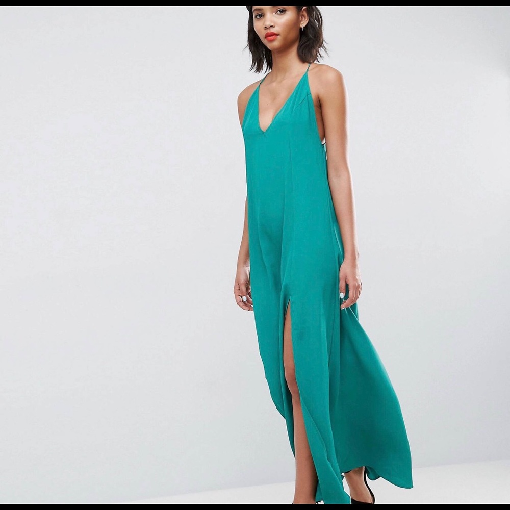 Deep V neck dress